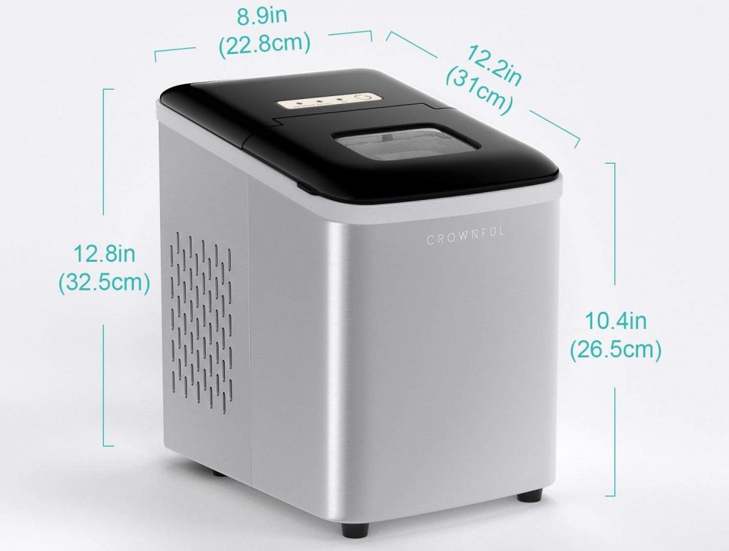 CROWNFUL Portable Countertop ICE Maker 2020 review & comparison Specifications : 9 Ice Cubes Ready in 8-10 Min, 26lbs Bullet Ice Cubes in 24H,