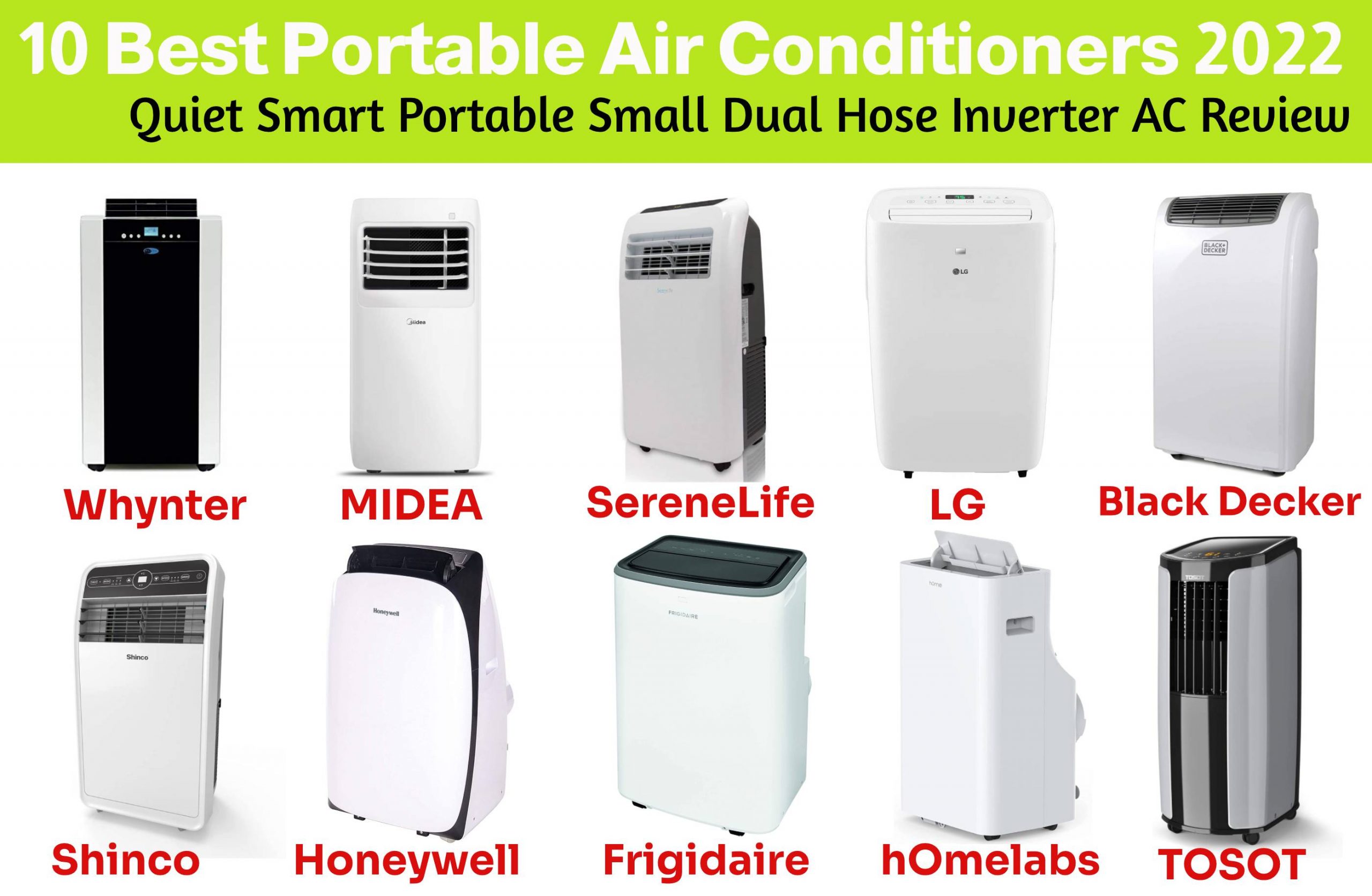 10 Best Portable Air Conditioners 2022 Quiet Smart Portable Small Dual Hose Inverter AC Review for Home, Bedroom,Rv, Camping, garage